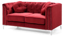 Pompano 62in Loveseat, Burgundy