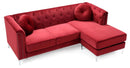 Pompano 83in Sofa Chaise, Burgundy