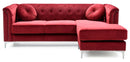 Pompano 83in Sofa Chaise, Burgundy
