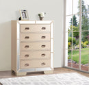 Hollywood 5-Drawers Chest, Pearl