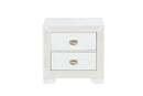 Hollywood 2-Drawers Nightstand, Pearl