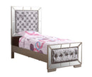 Hollywood Twin Box Spring Bed, Silver Champagne
