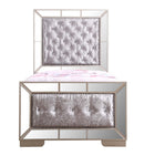 Hollywood Twin Box Spring Bed, Silver Champagne