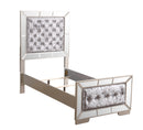 Hollywood Twin Box Spring Bed, Silver Champagne