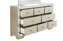 Hollywood 8-Drawers Dresser, Silver Champagne