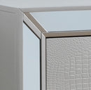 Hollywood 2-Drawers Nightstand, Silver Champagne