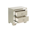 Hollywood 2-Drawers Nightstand, Silver Champagne