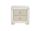 Hollywood 2-Drawers Nightstand, Silver Champagne