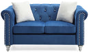 Raisa 60in Loveseat, Navy Blue