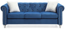 Raisa 83in Sofa, Navy Blue