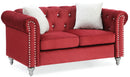 Raisa 60in Loveseat, Burgundy