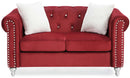 Raisa 60in Loveseat, Burgundy