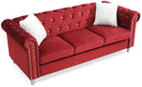 Raisa 83in Sofa, Burgundy