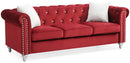 Raisa 83in Sofa, Burgundy