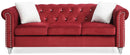 Raisa 83in Sofa, Burgundy