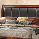 LaVita Queen Storage Bed w/Padded Headboard, Oak