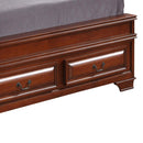 LaVita Full Storage Bed w/Tufted Headboard, Oak