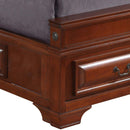 LaVita Full Storage Bed w/Tufted Headboard, Oak