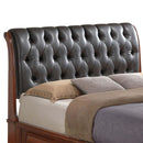 LaVita King Storage Bed w/Tufted Headboard, Oak