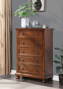 Meade 5-Drawers Chest, Cherry