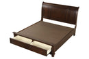 Meade Tufted King Storage Bed, Cherry
