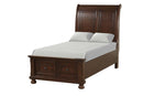 Meade Tufted Twin Storage Bed, Cherry