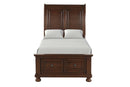 Meade Tufted Twin Storage Bed, Cherry