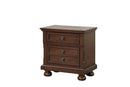 Meade 2-Drawers Nightstand w/Bun Legs, Brown