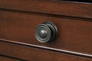 Meade 2-Drawers Nightstand w/Bun Legs, Brown