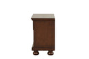 Meade 2-Drawers Nightstand w/Bun Legs, Brown