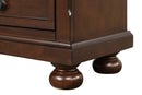 Meade 2-Drawers Nightstand w/Bun Legs, Brown