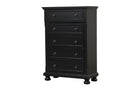Meade 5-Drawers Chest, Black