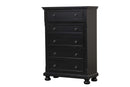Meade 5-Drawers Chest, Black