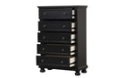 Meade 5-Drawers Chest, Black