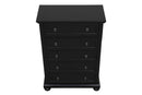 Meade 5-Drawers Chest, Black