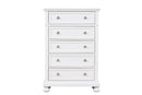 Meade 5-Drawers Chest, White