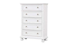 Meade 5-Drawers Chest, White