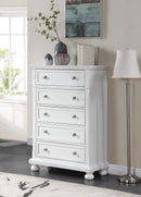 Meade 5-Drawers Chest, White