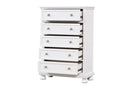 Meade 5-Drawers Chest, White