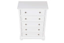 Meade 5-Drawers Chest, White
