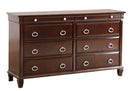 Triton 6-Drawers Dresser, Cappuccino