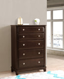 Ashford 5-Drawers Chest, Cappuccino