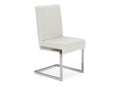 Katya White Faux Leather Upholstered Stainless Steel Dining Chair (Set of 2) Baxton
