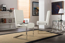 Katya White Faux Leather Upholstered Stainless Steel Dining Chair (Set of 2) Baxton