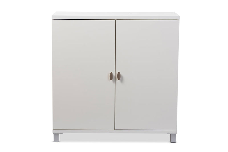 Glidden White Wood Entryway Handbags or School Bags Storage Sideboard Cabinet Baxton