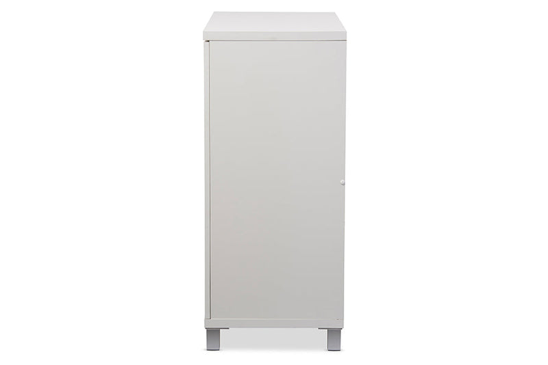 Glidden White Wood Entryway Handbags or School Bags Storage Sideboard Cabinet Baxton