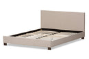 Parlin Beige Fabric Upholstered Panel-Stitched Full Size Platform Bed Baxton