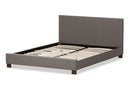 Parlin Gray Fabric Upholstered Panel-Stitched Full Size Platform Bed Baxton