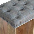 Multi Tweed Open Shoe Storage Bench