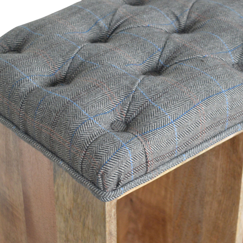 Multi Tweed Open Shoe Storage Bench